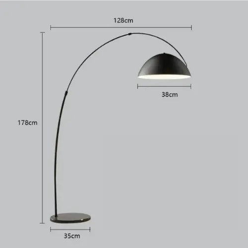 Lampe de chevet - Lampadaire Arc Moderne (Design "Fishing Lamp", LED Intégrée, Ajustable) Lampadia