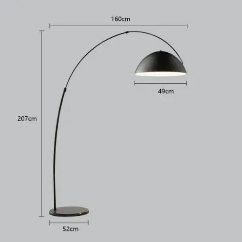 Lampe de chevet - Lampadaire Arc Moderne (Design "Fishing Lamp", LED Intégrée, Ajustable) Lampadia