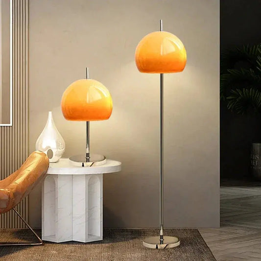 Lampe de chevet - Lampadaire Champignon en Verre Dégradé (Style Bauhaus, Orange) Lampadia