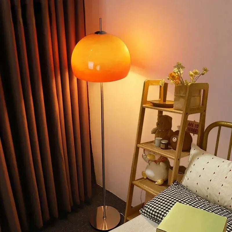 Lampe de chevet - Lampadaire Champignon en Verre Dégradé (Style Bauhaus, Orange) Lampadia