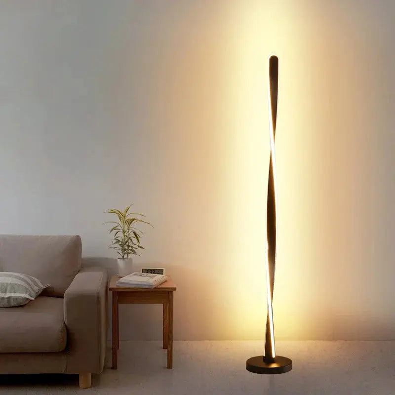 Lampe de chevet - Lampadaire LED Double Spirale - Style Art Déco Nordique, 16-20W, 90-260V, Fer & Acrylique Lampadia