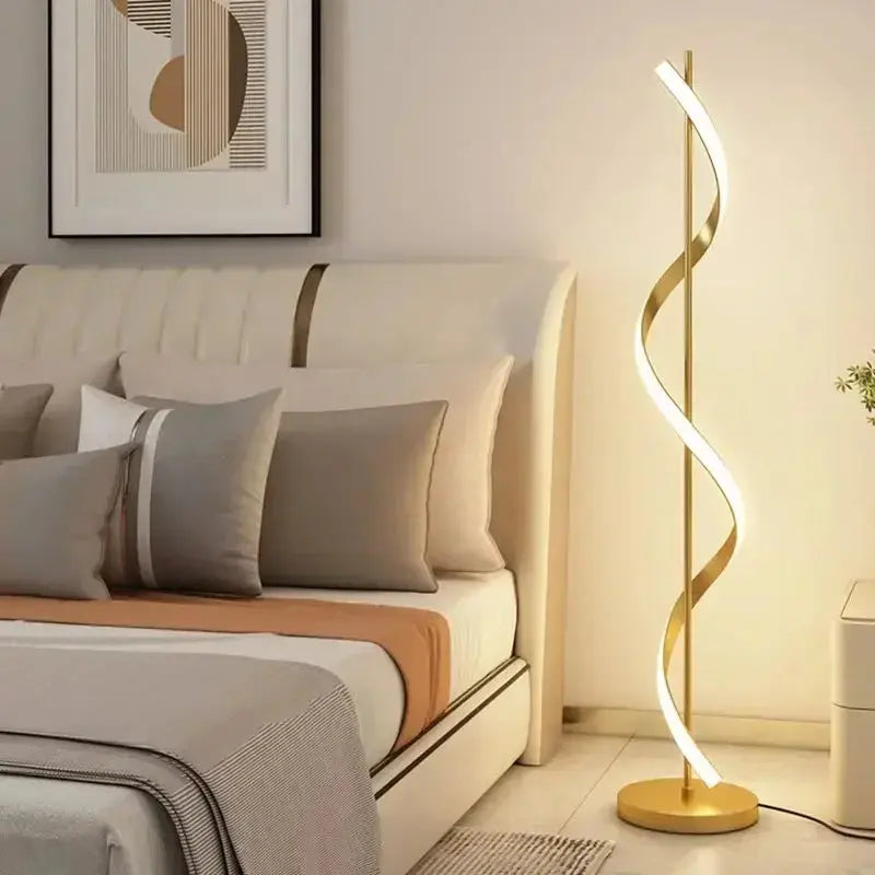Lampe de chevet - Lampadaire LED Moderne - Design Spiralé, Tricolore Lampadia