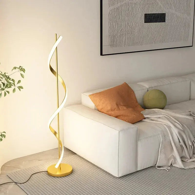 Lampe de chevet - Lampadaire LED Moderne - Design Spiralé, Tricolore Lampadia