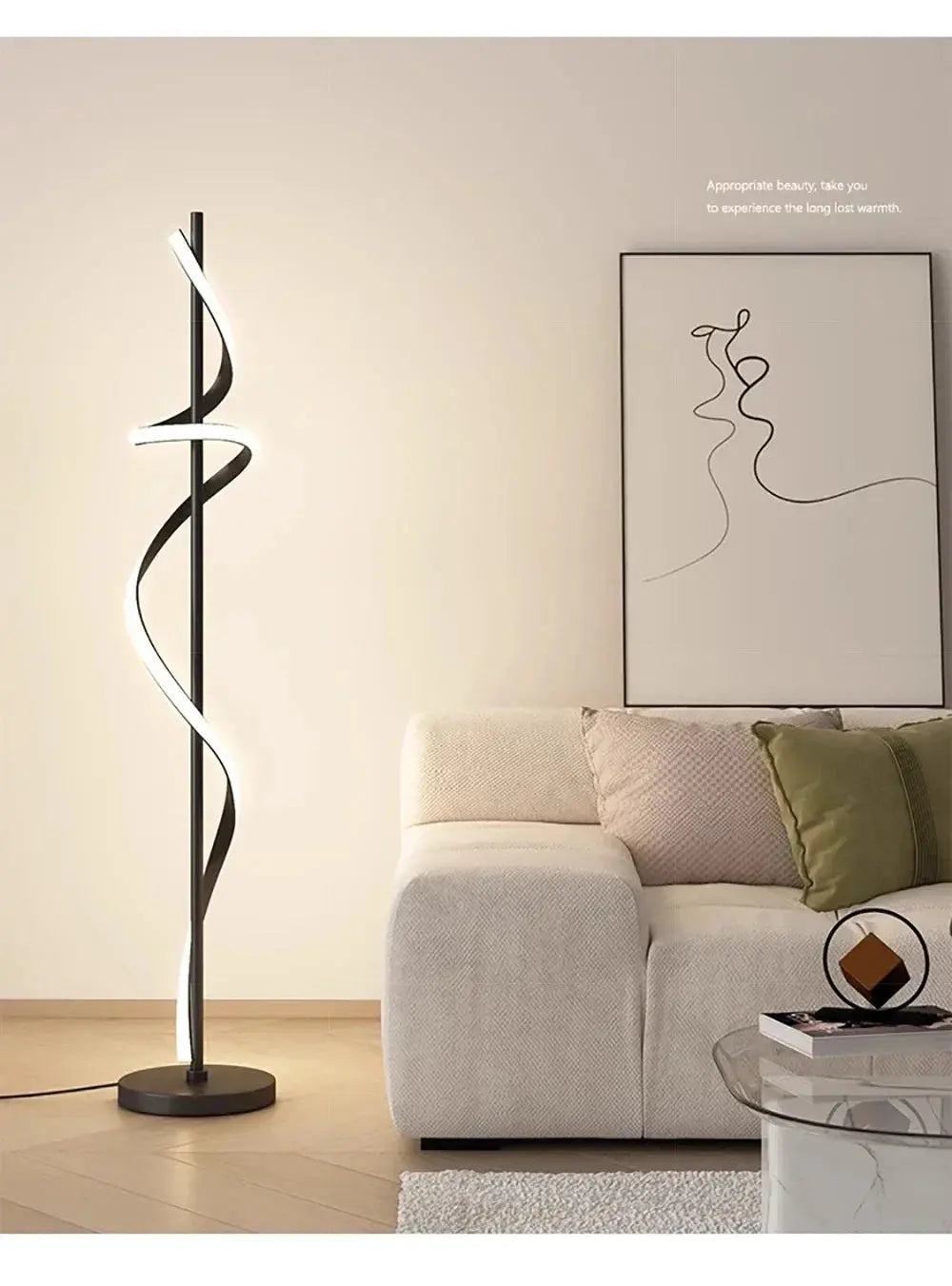 Lampe de chevet - Lampadaire LED Moderne - Design Spiralé, Tricolore Lampadia