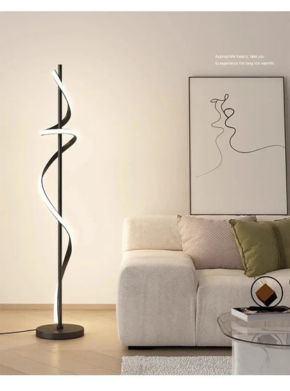 Lampe de chevet - Lampadaire LED Moderne - Design Spiralé, Tricolore Lampadia