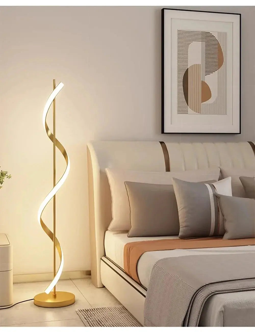 Lampe de chevet - Lampadaire LED Moderne - Design Spiralé, Tricolore Lampadia