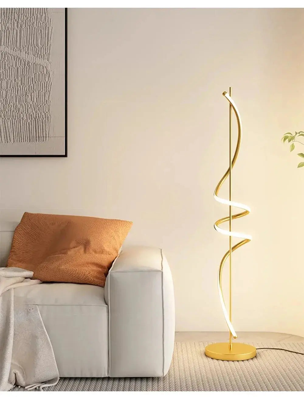 Lampe de chevet - Lampadaire LED Moderne - Design Spiralé, Tricolore Lampadia