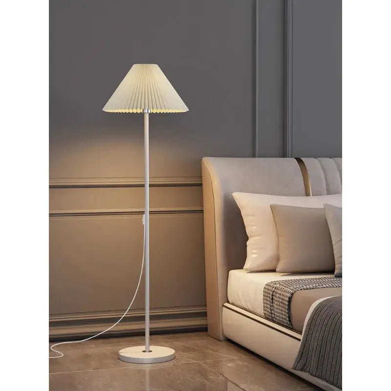Lampe de chevet - Lampadaire Moderne - Abat-jour Plissé, E27, LED, Intensité Variable, 6-10W, 90-260V Lampadia