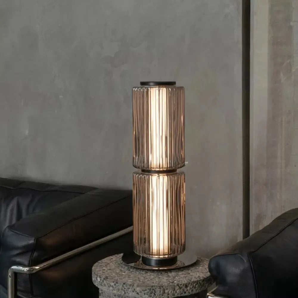Lampe de chevet - Lampadaire Moderne en Verre et Métal (Design Empilé, LED) Lampadia