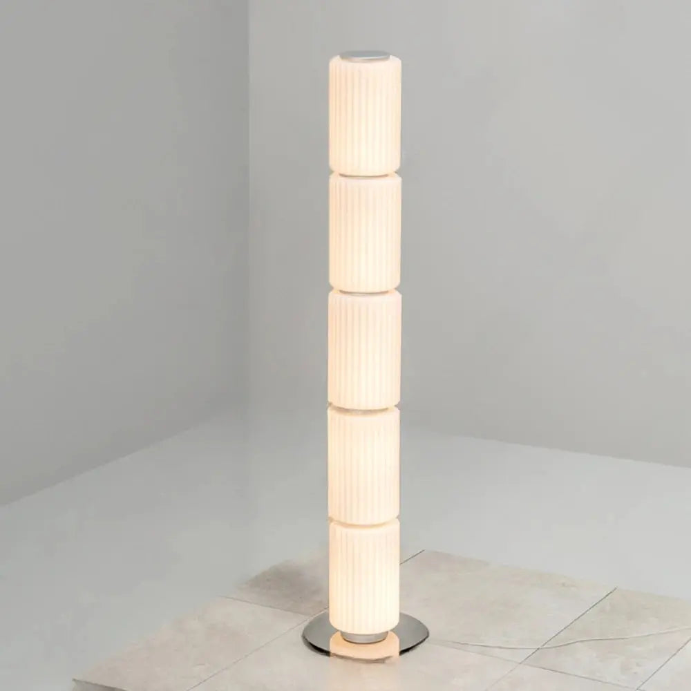 Lampe de chevet - Lampadaire Moderne en Verre et Métal (Design Empilé, LED) Lampadia