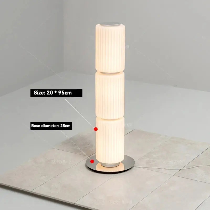 Lampe de chevet - Lampadaire Moderne en Verre et Métal (Design Empilé, LED) Lampadia