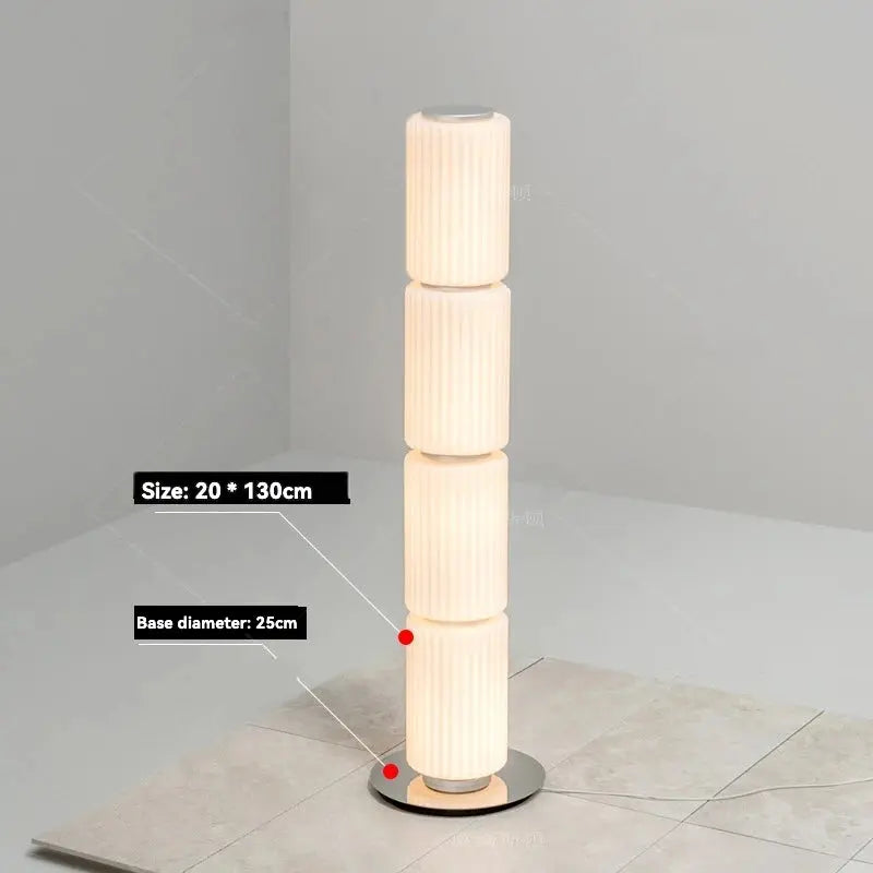Lampe de chevet - Lampadaire Moderne en Verre et Métal (Design Empilé, LED) Lampadia