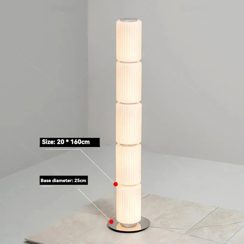 Lampe de chevet - Lampadaire Moderne en Verre et Métal (Design Empilé, LED) Lampadia
