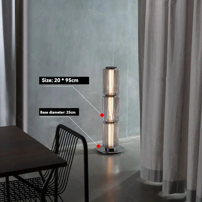 Lampe de chevet - Lampadaire Moderne en Verre et Métal (Design Empilé, LED) Lampadia