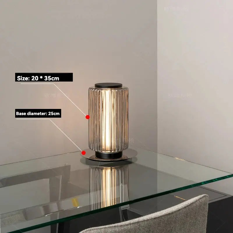 Lampe de chevet - Lampadaire Moderne en Verre et Métal (Design Empilé, LED) Lampadia