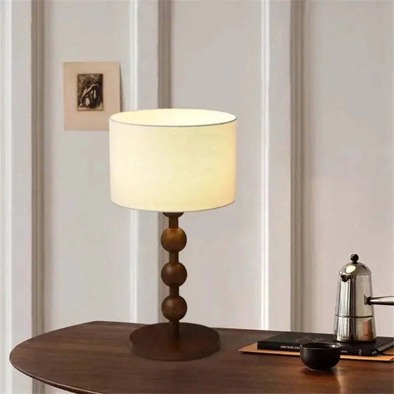 Lampe de chevet - Lampadaire Vintage en Bois et Bambou - Style Japonais, Fait Main Lampadia