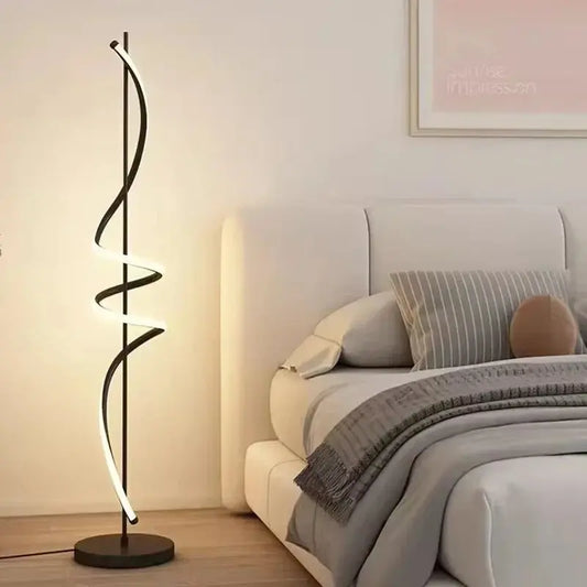 Lampe de chevet - Lampadaire en Aluminium - Design Spiralé, LED Lampadia