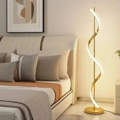 Lampe de chevet - Lampadaire en Aluminium - Design Spiralé, LED Lampadia