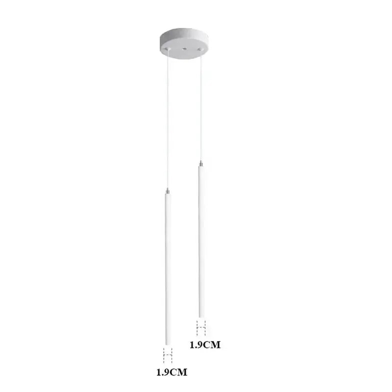 Lampe de chevet - Lustre Suspension LED (Tube Long, Design Moderne, 2cm, Noir/Blanc) Lampadia