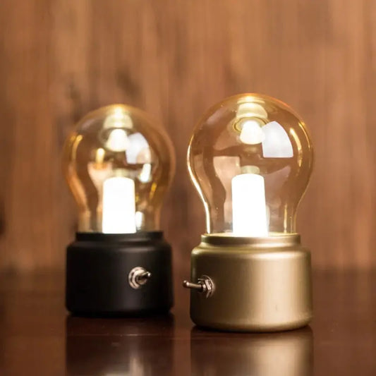 Lampe de chevet Mini - Ampoule Rétro - Veilleuse Ambiance, Batterie Lithium, USB, Design Vintage, Décoration de Nuit Lampadia