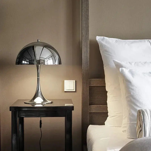 Lampe de chevet - Moderne (Design Panthella, Chrome Poli, LED) Lampadia