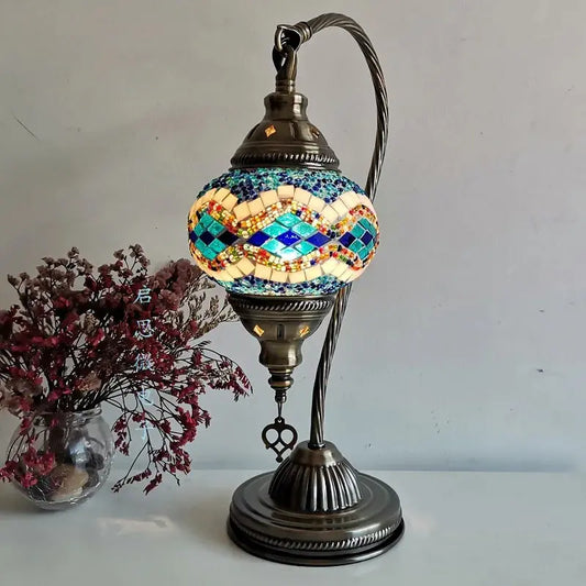 Lampe de chevet - Mosaïque Turque - Style Vintage Art Déco, Fait Main Lampadia