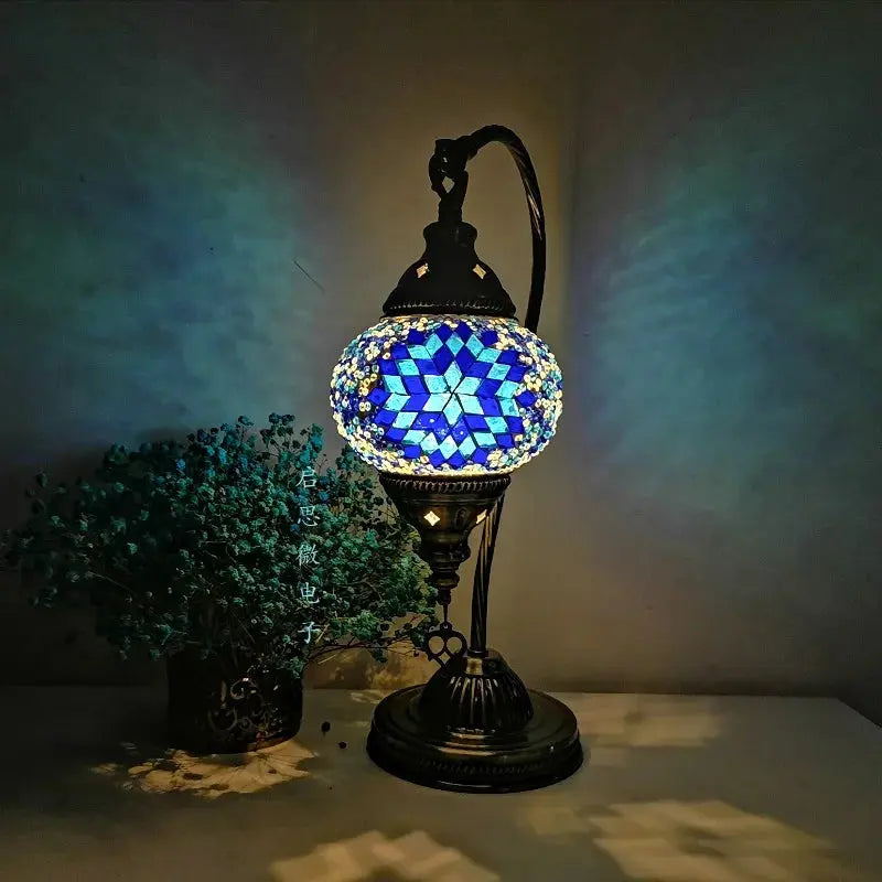 Lampe de chevet - Mosaïque Turque - Style Vintage Art Déco, Fait Main Lampadia