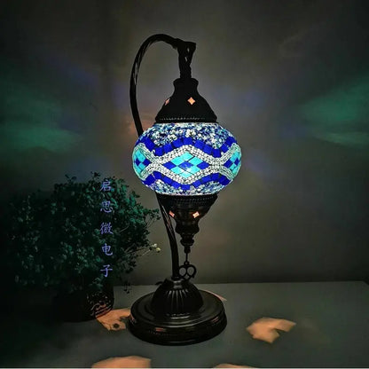 Lampe de chevet - Mosaïque Turque - Style Vintage Art Déco, Fait Main Lampadia