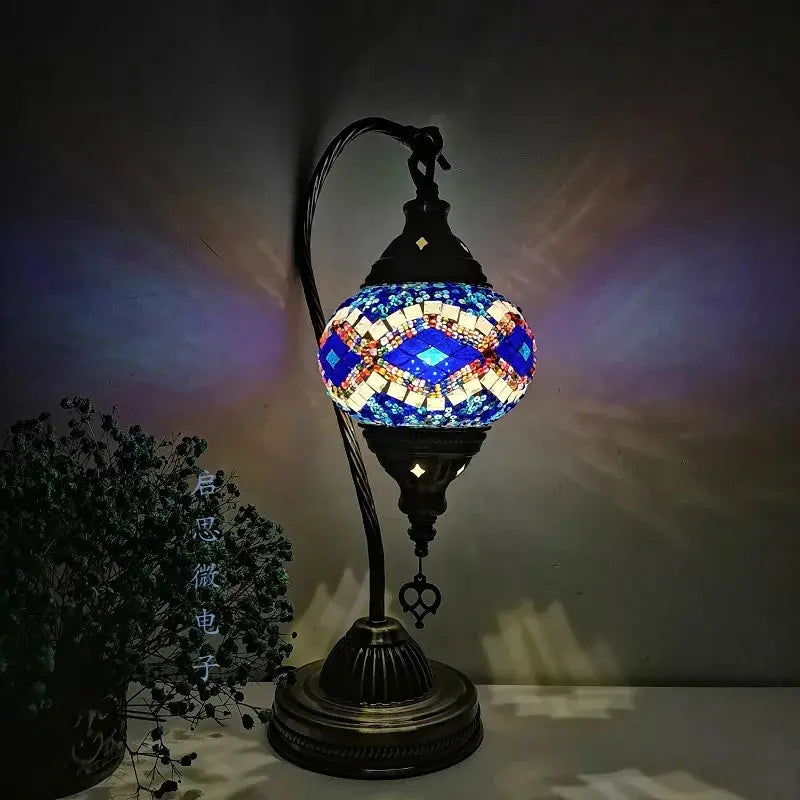 Lampe de chevet - Mosaïque Turque - Style Vintage Art Déco, Fait Main Lampadia