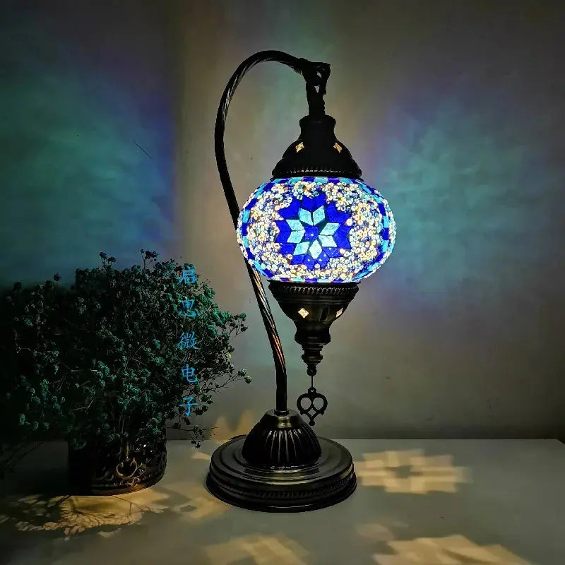 Lampe de chevet - Mosaïque Turque - Style Vintage Art Déco, Fait Main Lampadia