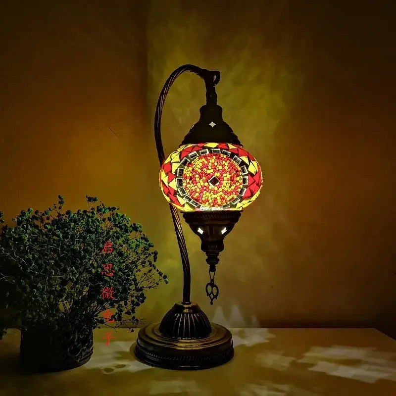 Lampe de chevet - Mosaïque Turque - Style Vintage Art Déco, Fait Main Lampadia