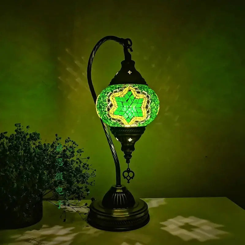 Lampe de chevet - Mosaïque Turque - Style Vintage Art Déco, Fait Main Lampadia