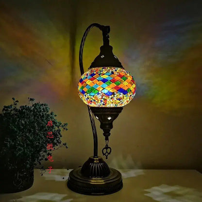 Lampe de chevet - Mosaïque Turque - Style Vintage Art Déco, Fait Main Lampadia