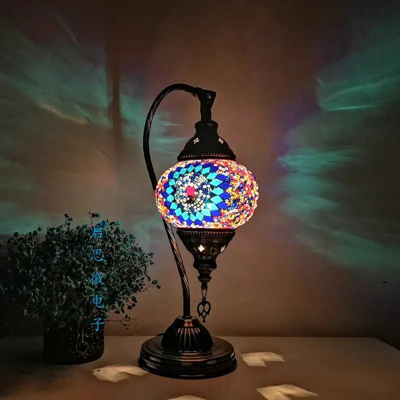 Lampe de chevet - Mosaïque Turque - Style Vintage Art Déco, Fait Main Lampadia