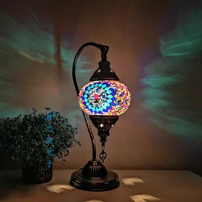 Lampe de chevet - Mosaïque Turque - Style Vintage Art Déco, Fait Main Lampadia