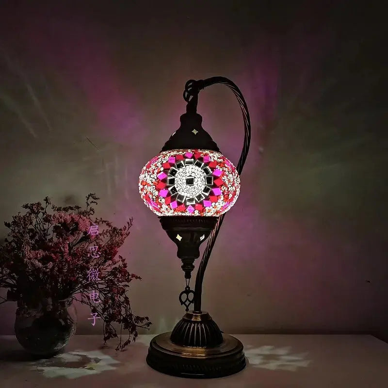 Lampe de chevet - Mosaïque Turque - Style Vintage Art Déco, Fait Main Lampadia
