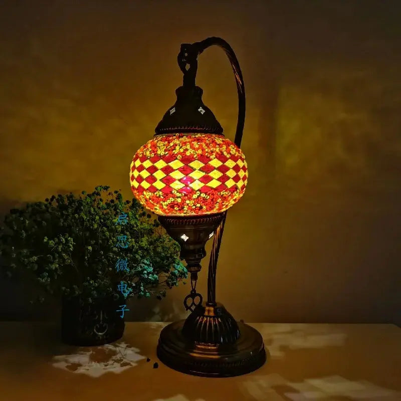 Lampe de chevet - Mosaïque Turque - Style Vintage Art Déco, Fait Main Lampadia