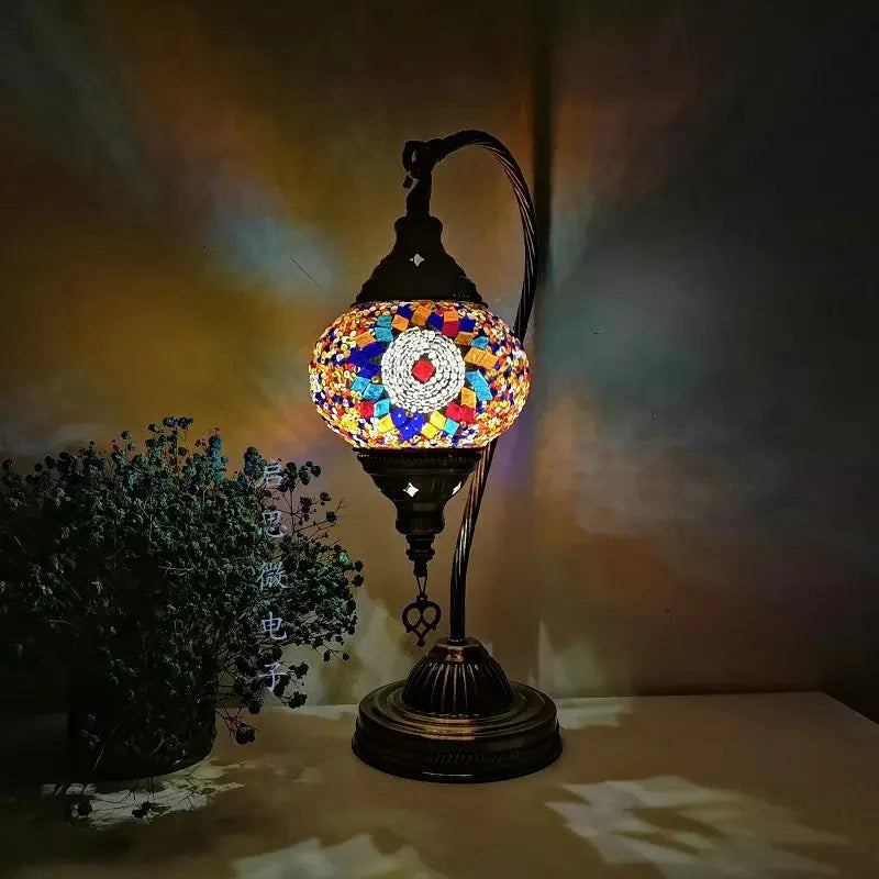 Lampe de chevet - Mosaïque Turque - Style Vintage Art Déco, Fait Main Lampadia