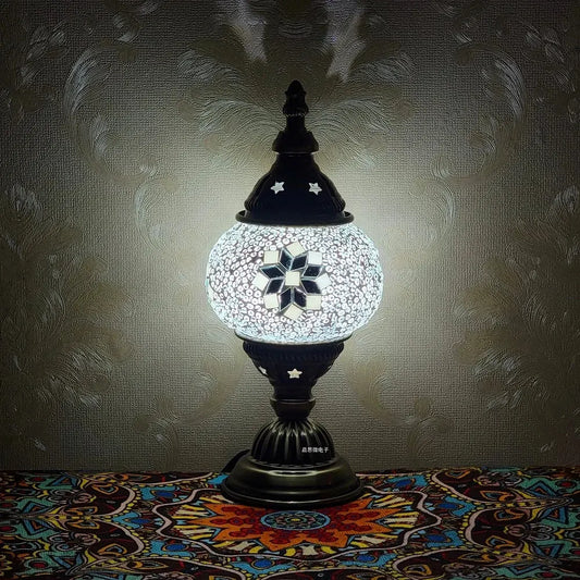 Lampe de chevet - Mosaïque Turque (Style Vintage, LED G9, Vitrail) Lampadia