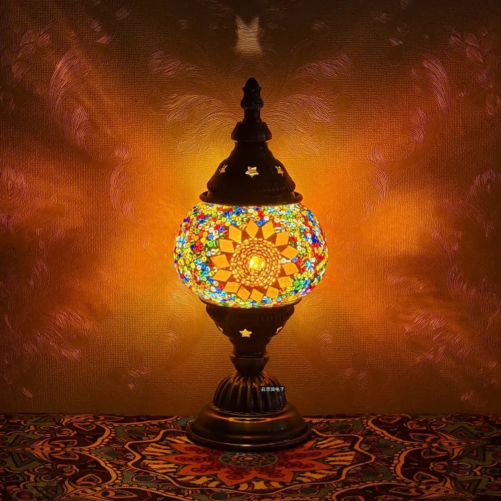 Lampe de chevet - Mosaïque Turque (Style Vintage, LED G9, Vitrail) Lampadia