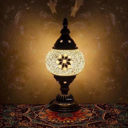 Lampe de chevet - Mosaïque Turque (Style Vintage, LED G9, Vitrail) Lampadia
