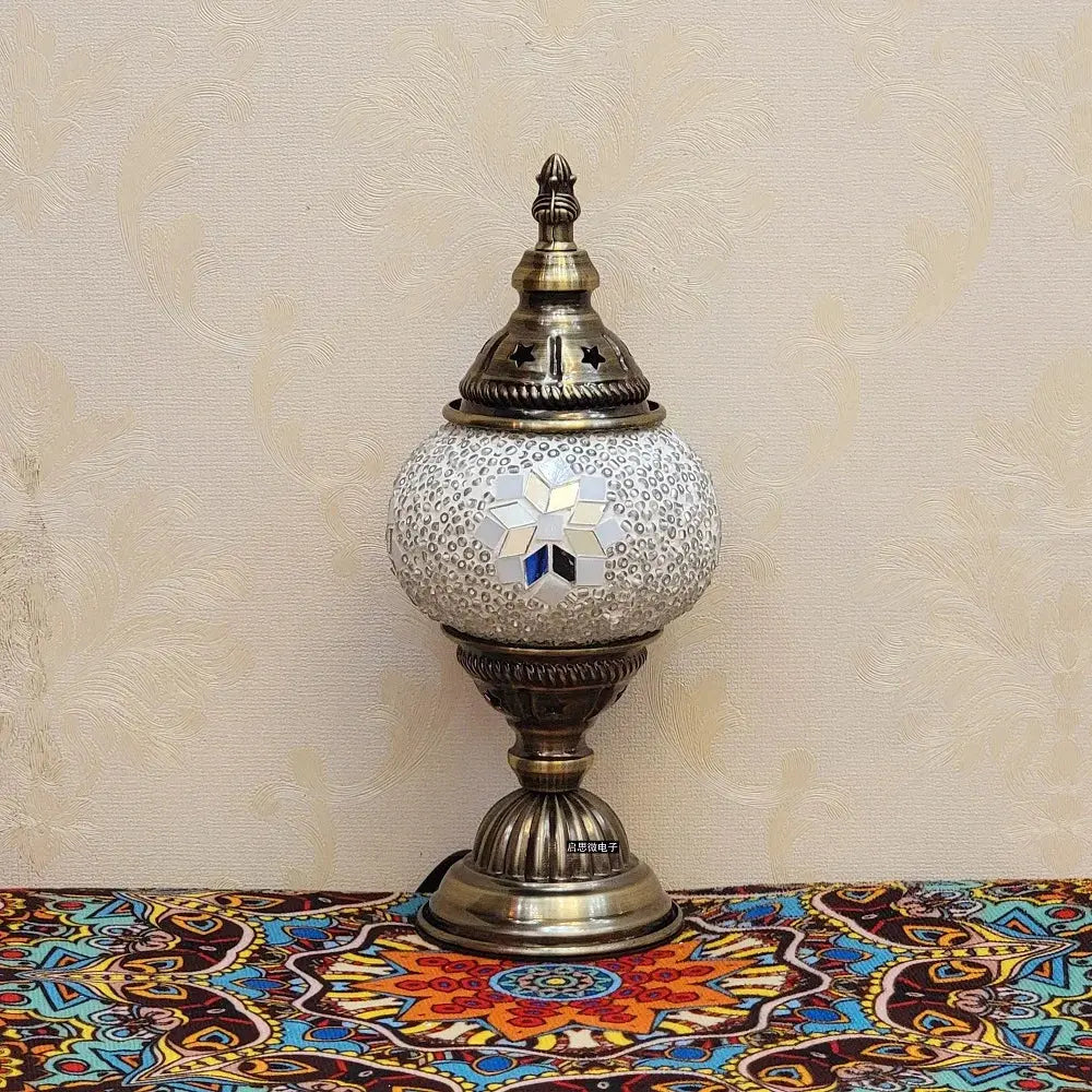 Lampe de chevet - Mosaïque Turque (Style Vintage, LED G9, Vitrail) Lampadia