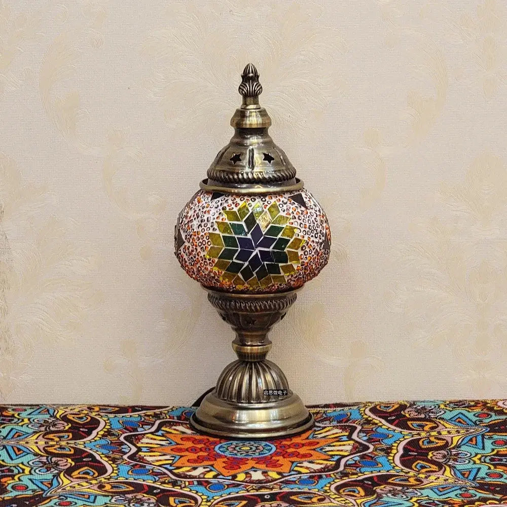 Lampe de chevet - Mosaïque Turque (Style Vintage, LED G9, Vitrail) Lampadia