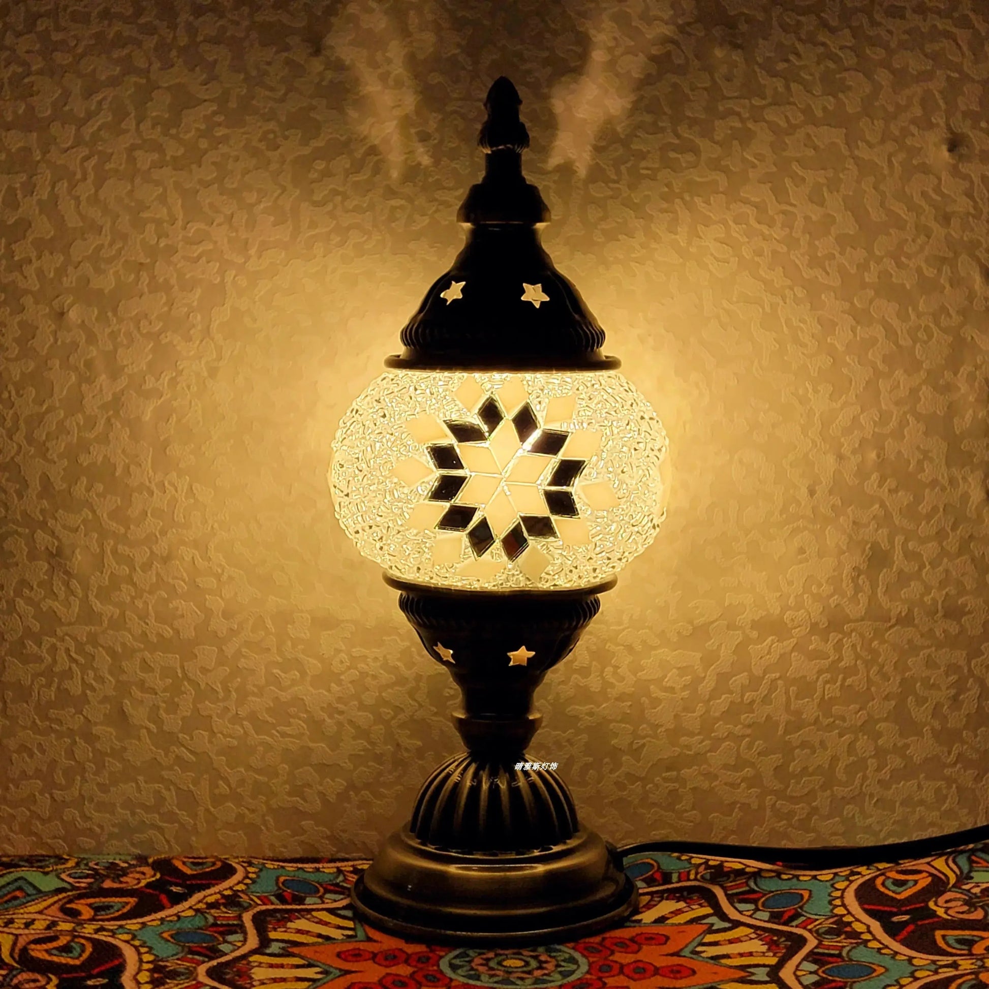 Lampe de chevet - Mosaïque Turque (Style Vintage, LED G9, Vitrail) Lampadia