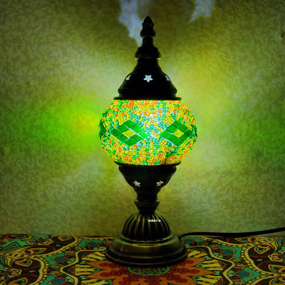 Lampe de chevet - Mosaïque Turque (Style Vintage, LED G9, Vitrail) Lampadia