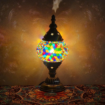 Lampe de chevet - Mosaïque Turque (Style Vintage, LED G9, Vitrail) Lampadia