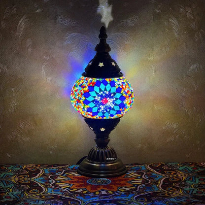Lampe de chevet - Mosaïque Turque (Style Vintage, LED G9, Vitrail) Lampadia