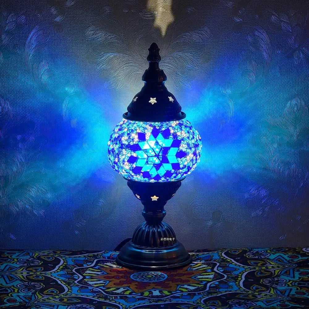 Lampe de chevet - Mosaïque Turque (Style Vintage, LED G9, Vitrail) Lampadia