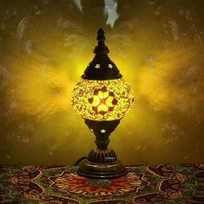 Lampe de chevet - Mosaïque Turque (Style Vintage, LED G9, Vitrail) Lampadia