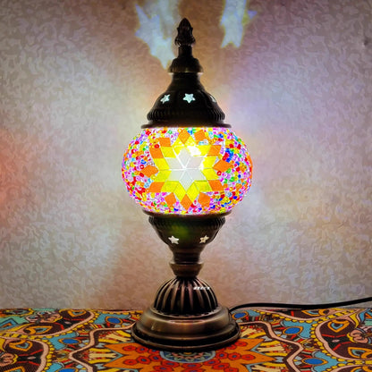 Lampe de chevet - Mosaïque Turque (Style Vintage, LED G9, Vitrail) Lampadia